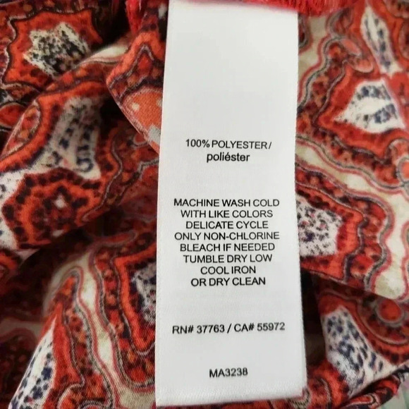 Laundry by Shelli Segal Orange Mosaic Print Top - Picture 7 of 7